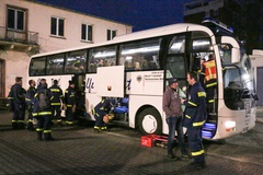 Mit dem Bus des Landesverbands wurde die Ablösung ins Schadensgebiet befördert.
